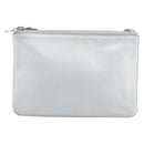 CELINE Shoulder Bag Leather Silver Auth BA11569-2