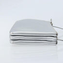 CELINE Shoulder Bag Leather Silver Auth BA11569-4