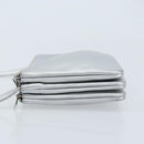 CELINE Shoulder Bag Leather Silver Auth BA11569-5