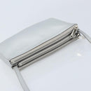 CELINE Shoulder Bag Leather Silver Auth BA11569-6