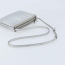 CELINE Shoulder Bag Leather Silver Auth BA11569-7