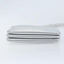 CELINE Shoulder Bag Leather Silver Auth BA11569-9