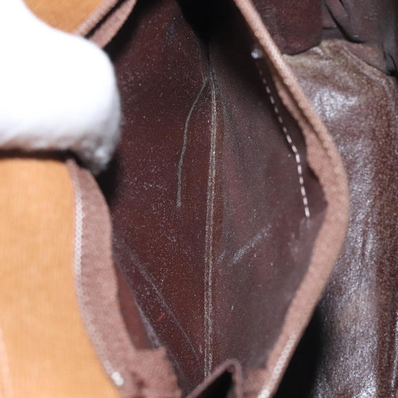 GIVENCHY Shoulder Bag Leather Brown Gold Auth BA1157