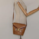GIVENCHY Shoulder Bag Leather Brown Gold Auth BA1157-22