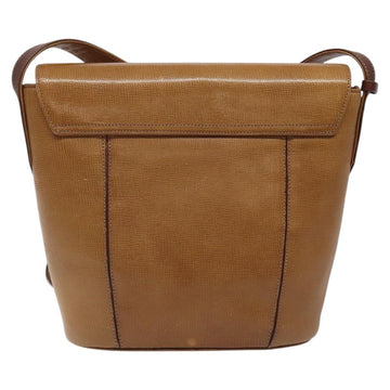 GIVENCHY Shoulder Bag Leather Brown Gold Auth BA1157 - 0