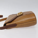 GIVENCHY Shoulder Bag Leather Brown Gold Auth BA1157-4