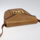 GIVENCHY Shoulder Bag Leather Brown Gold Auth BA1157-6