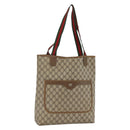GUCCI GG Supreme Web Sherry Line Tote Bag PVC Beige Red 39 02 0031 Auth BA11570-1
