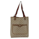 GUCCI GG Supreme Web Sherry Line Tote Bag PVC Beige Red 39 02 0031 Auth BA11570-2