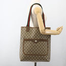GUCCI GG Supreme Web Sherry Line Tote Bag PVC Beige Red 39 02 0031 Auth BA11570-21