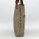 GUCCI GG Supreme Web Sherry Line Tote Bag PVC Beige Red 39 02 0031 Auth BA11570-4