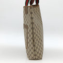 GUCCI GG Supreme Web Sherry Line Tote Bag PVC Beige Red 39 02 0031 Auth BA11570-5
