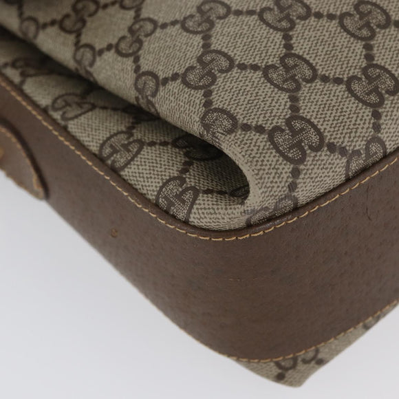 GUCCI GG Supreme Web Sherry Line Bag PVC Beige Gold 904 02 084 Auth BA11571