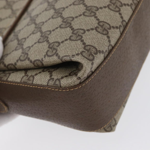 GUCCI GG Supreme Web Sherry Line Bag PVC Beige Gold 904 02 084 Auth BA11571