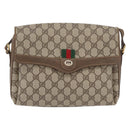 GUCCI GG Supreme Web Sherry Line Bag PVC Beige Gold 904 02 084 Auth BA11571-13