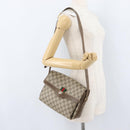 GUCCI GG Supreme Web Sherry Line Bag PVC Beige Gold 904 02 084 Auth BA11571-26