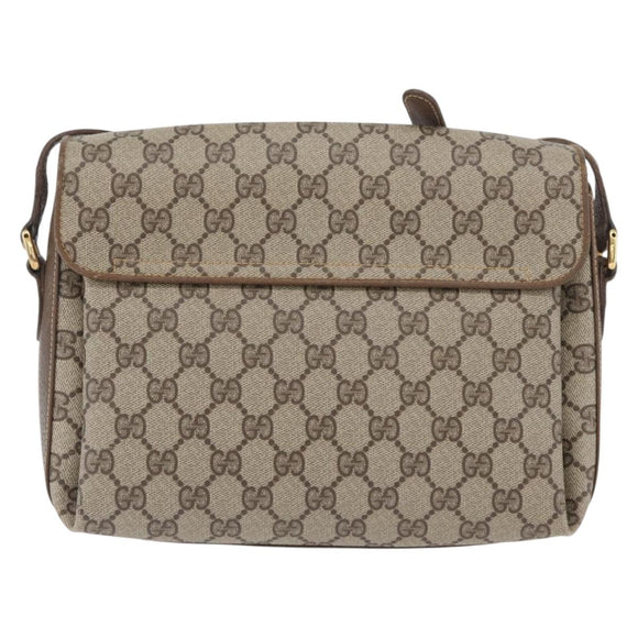 GUCCI GG Supreme Web Sherry Line Bag PVC Beige Gold 904 02 084 Auth BA11571