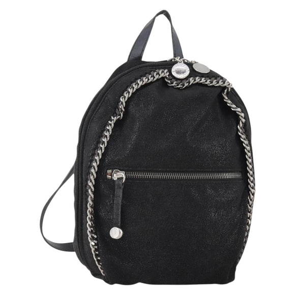 Stella MacCartney Falabella Backpack Suede Black Silver Auth BA11573