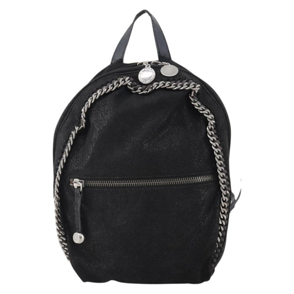 Stella MacCartney Falabella Backpack Suede Black Silver Auth BA11573