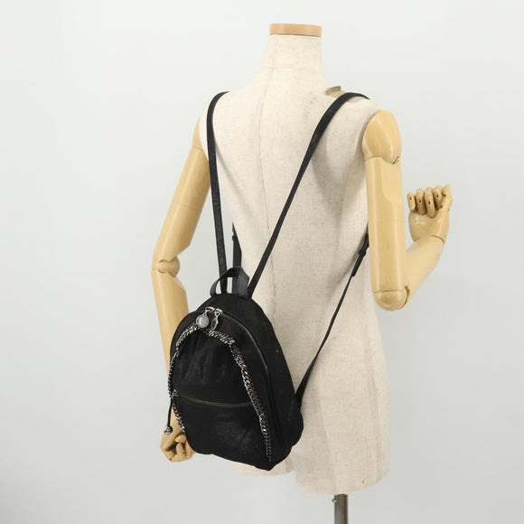 Stella MacCartney Falabella Backpack Suede Black Silver Auth BA11573