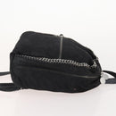 Stella MacCartney Falabella Backpack Suede Black Silver Auth BA11573-4