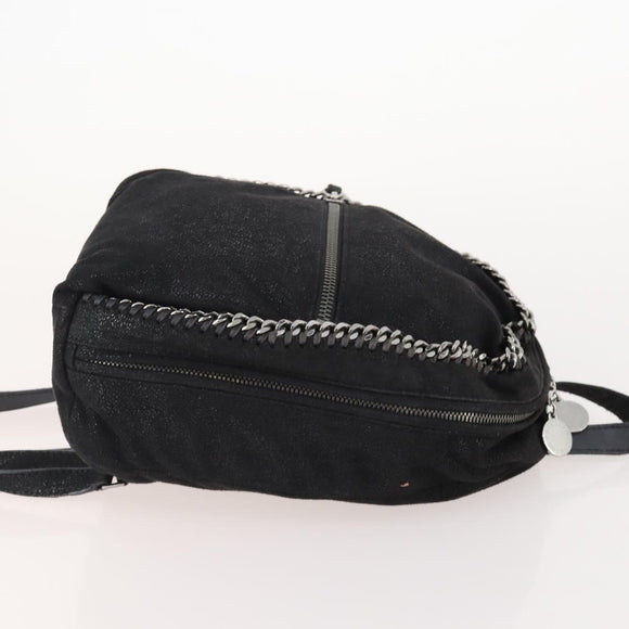 Stella MacCartney Falabella Backpack Suede Black Silver Auth BA11573
