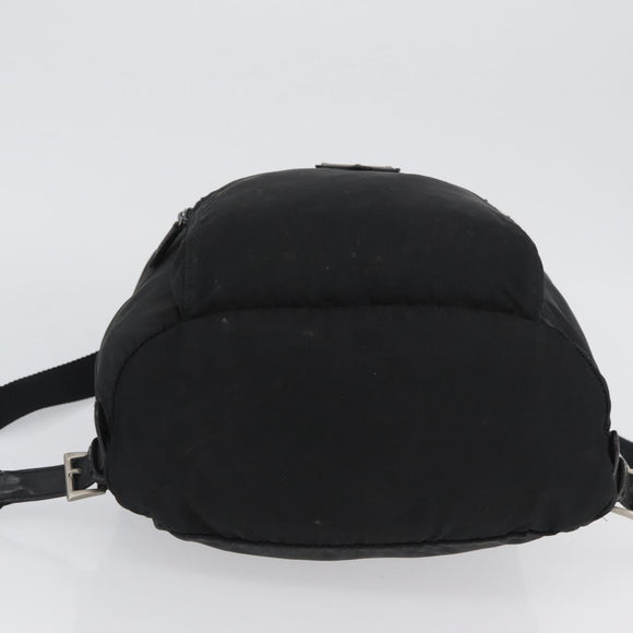 PRADA Backpack Nylon Black Silver Auth BA11574