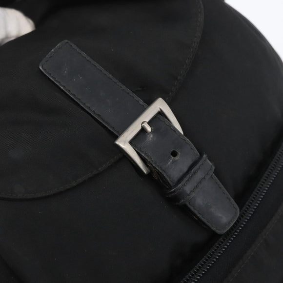 PRADA Backpack Nylon Black Silver Auth BA11574