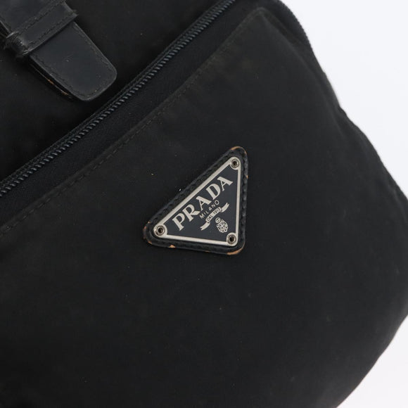 PRADA Backpack Nylon Black Silver Auth BA11574