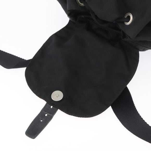 PRADA Backpack Nylon Black Silver Auth BA11574