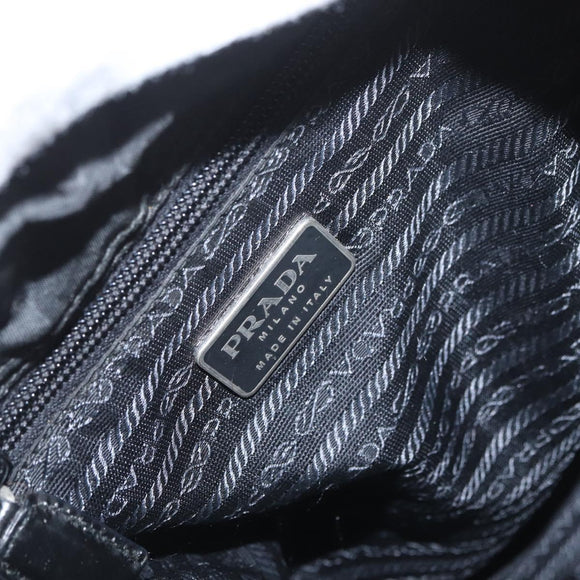 PRADA Backpack Nylon Black Silver Auth BA11574