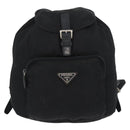 PRADA Backpack Nylon Black Silver Auth BA11574-13