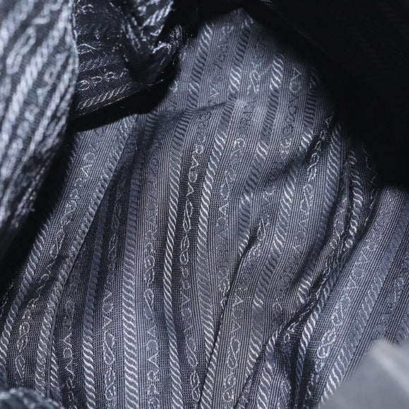 PRADA Backpack Nylon Black Silver Auth BA11574