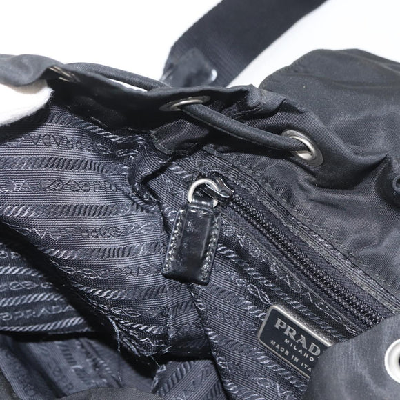 PRADA Backpack Nylon Black Silver Auth BA11574