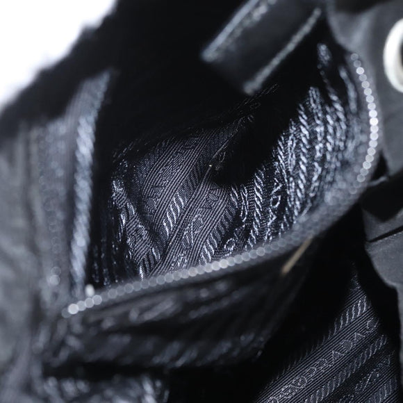 PRADA Backpack Nylon Black Silver Auth BA11574