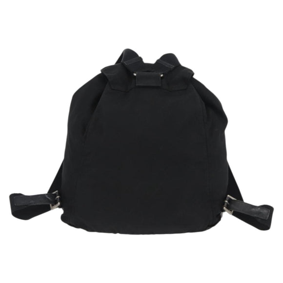 PRADA Backpack Nylon Black Silver Auth BA11574