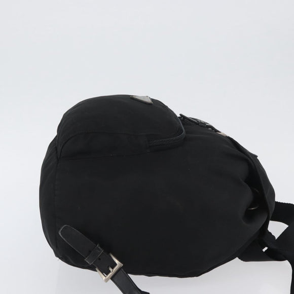 PRADA Backpack Nylon Black Silver Auth BA11574