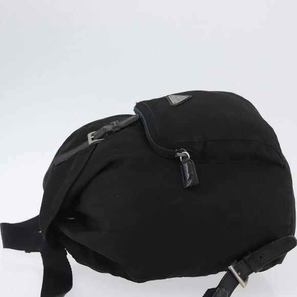 PRADA Backpack Nylon Black Silver Auth BA11574
