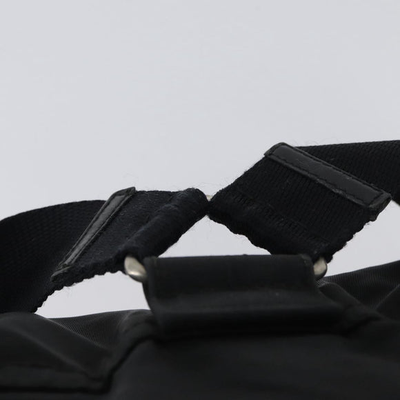 PRADA Backpack Nylon Black Silver Auth BA11574