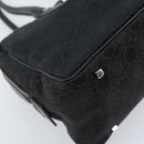 Salvatore Ferragamo Hand Bag Canvas Black Silver Auth BA11576-16