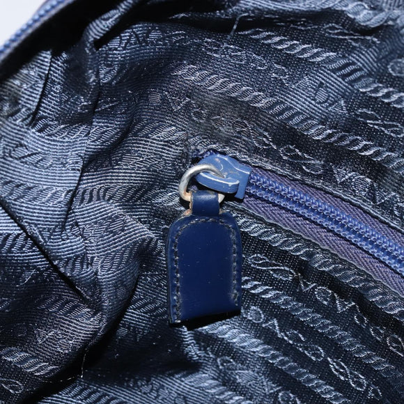 PRADA Shoulder Bag Nylon Navy Silver Auth BA11578