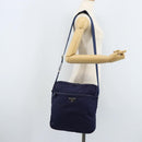 PRADA Shoulder Bag Nylon Navy Silver Auth BA11578-26