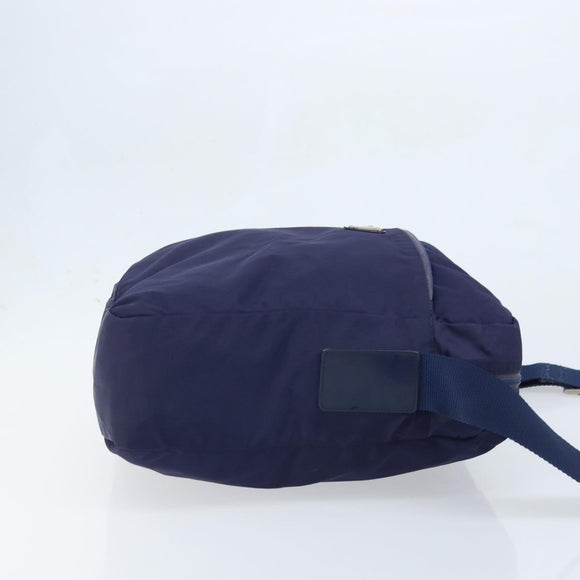PRADA Shoulder Bag Nylon Navy Silver Auth BA11578
