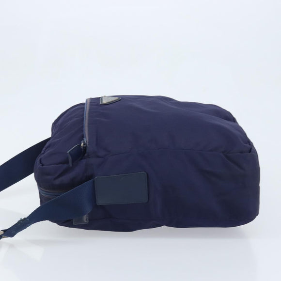 PRADA Shoulder Bag Nylon Navy Silver Auth BA11578