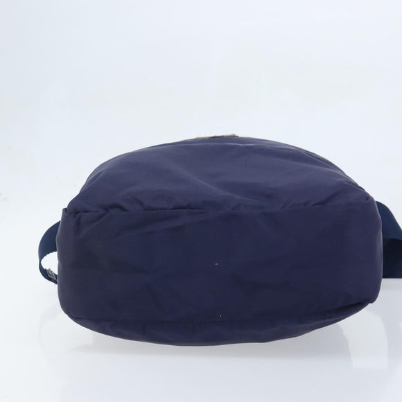 PRADA Shoulder Bag Nylon Navy Silver Auth BA11578