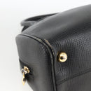 Christian Dior Hand Bag Leather Black Gold Auth BA11579A-14