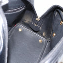 Christian Dior Hand Bag Leather Black Gold Auth BA11579A-18