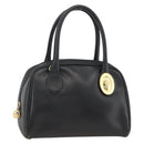 Christian Dior Hand Bag Leather Black Gold Auth BA11579A-1