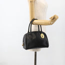 Christian Dior Hand Bag Leather Black Gold Auth BA11579A-22