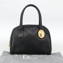 Christian Dior Hand Bag Leather Black Gold Auth BA11579A-12